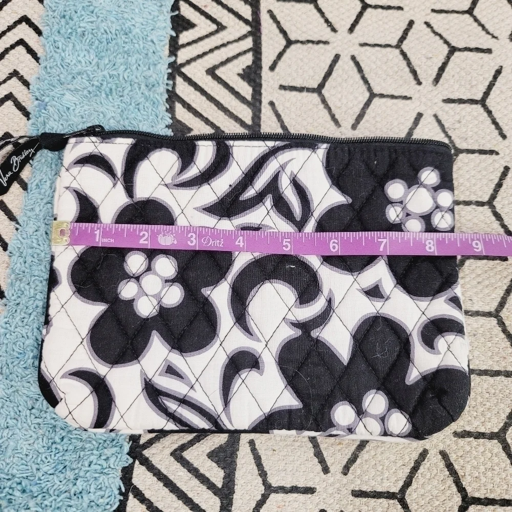 VERA BRADLEY BLACK & WHITE FLORAL POUCH